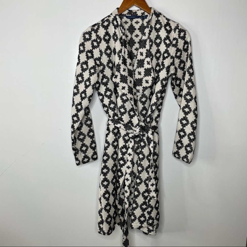Isaac Mizrahi Live! Black & White Coat Xsmall
